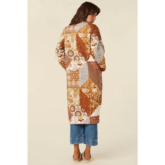 Spell X Free People Cha Cha Patchwork Quilted Long Duster Coat - Picture 11 of 11
